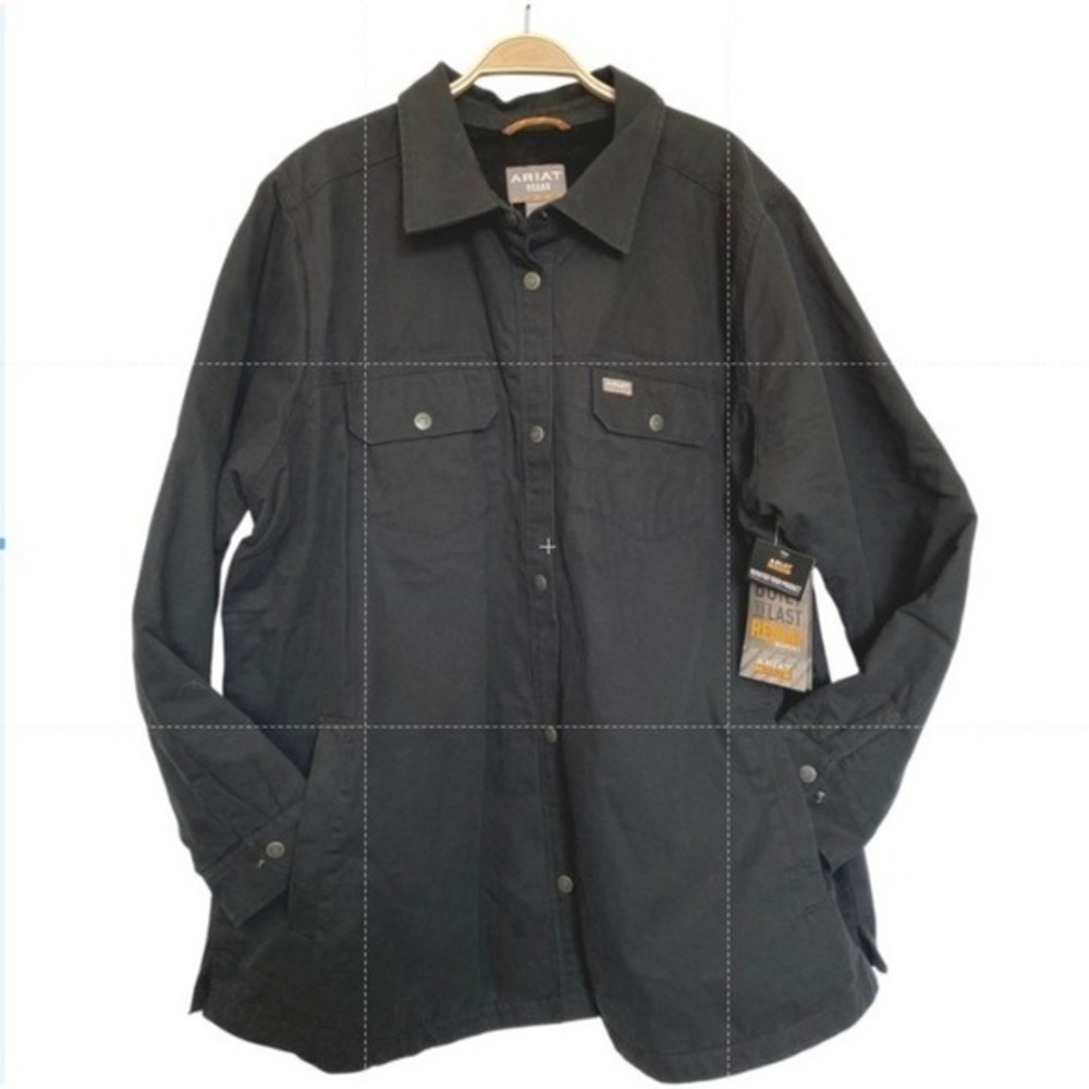 Ariat Rebar Shacket Women 2X Black Canvas Velour Insulated Utility Workwear NWT